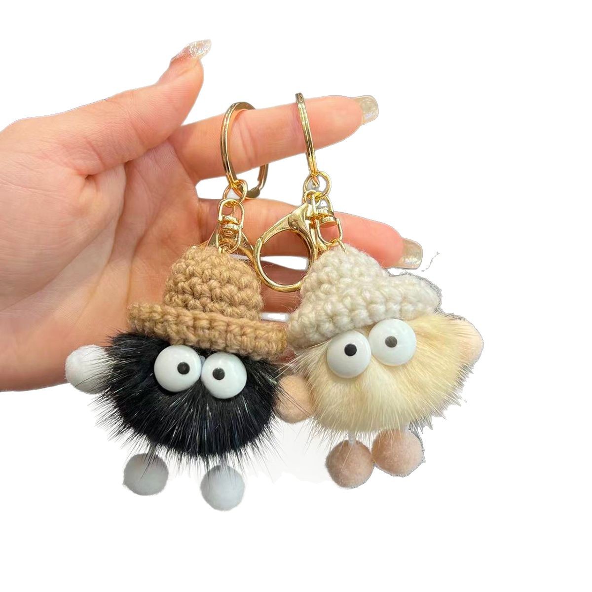 Colgante de felpa de briquetas pequeñas de pelo de visón de imitación personalizado Colgante de llavero de coche Joyas pequeñas Colgante de bolsa de felpa