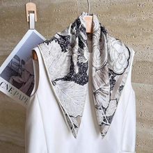 桑蚕丝真丝羊毛65丝毛混纺梧桐叶方巾女秋冬季双面异色高级感丝巾