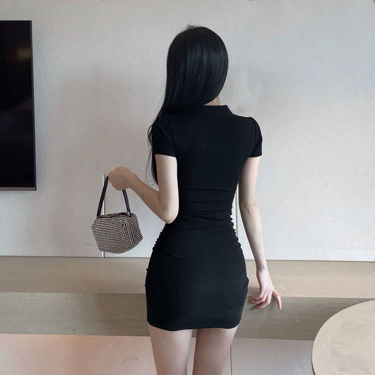 GraceChic 2023 Plus Size Women's Summer Sexy Hollow Out Slim Fit Bodycon Short Cheongsam Modified Dress Trendy_voghion.com