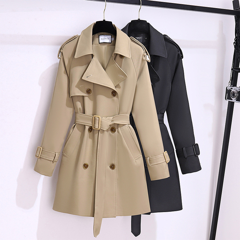 ng2510292 2024 Inverno Nuovo Elegante Trench per Donne Petite Stile Britannico Coreano Taglie Forti Lunghezza Media Cappotto Snellente che Stringe la Vita_voghion.com