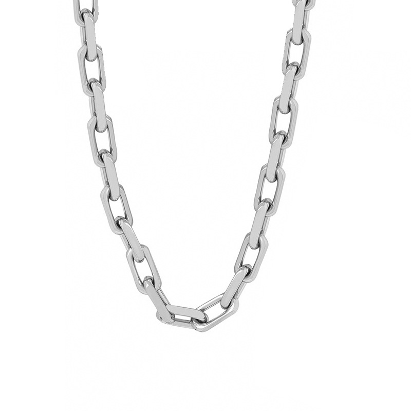 Collar de cadena gruesa pulsera cadena cubana hip hop calle titanio acero cadena hombres y mujeres temperamento nicho clavícula cadena todo partido mujeres