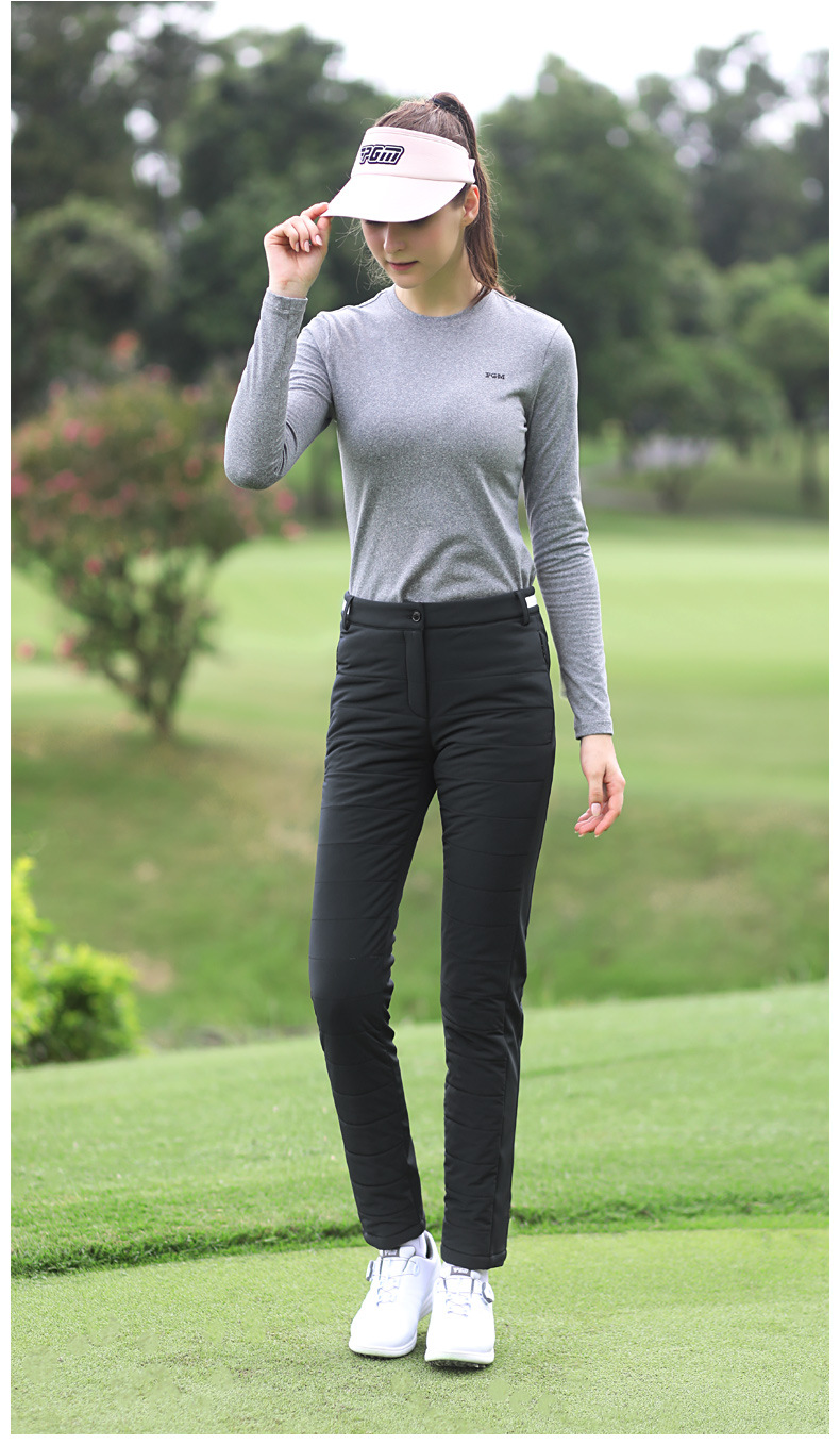Quần chơi golf nữ chần bông dày dáng thể thao — KUZ113-Màu đen, KUZ113-màu trắng chi tiết 10
