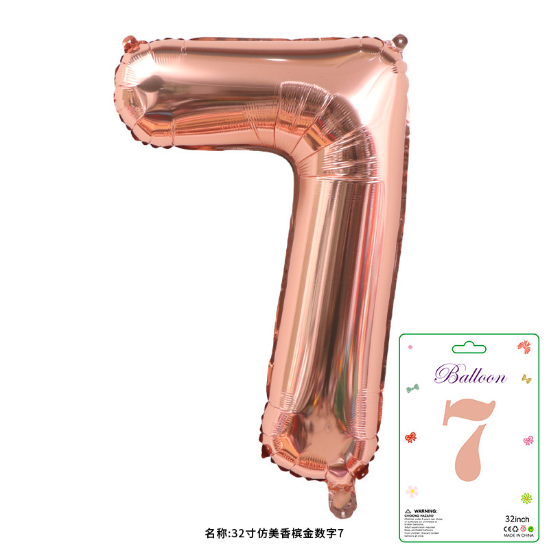 32寸卡装美版数字0到9气球儿童生日派对装饰婚庆婚房布置数字气球|undefined
