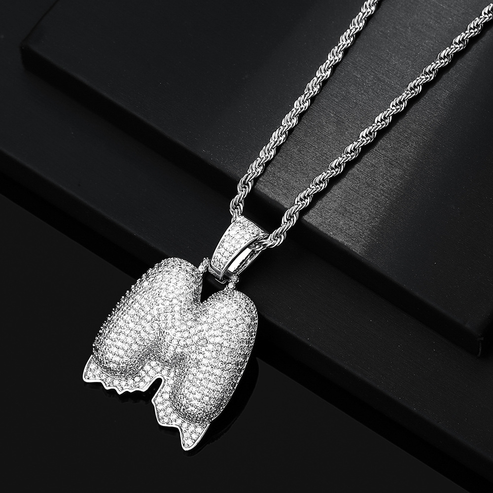 Cross-border hip hop burbuja colgante 26 letras nombre personalizado nicho accesorios de personalidad de zircon para hombres