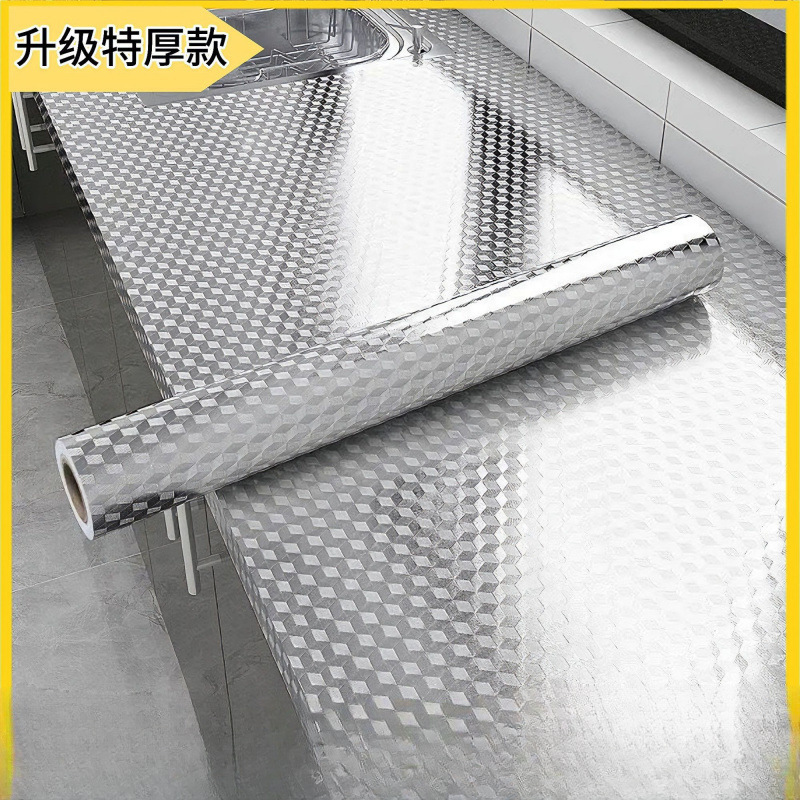厚みのあるキッチン防水および耐油ステッカー耐火性および耐高温性引き出しキャビネットストーブ改修防湿デスクトップ壁紙|undefined