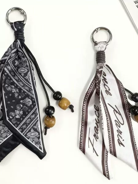 Silk Scarf, Bohemian Paisley Waist Decoration, Printed Neck Accessory, Printed Bag Charm