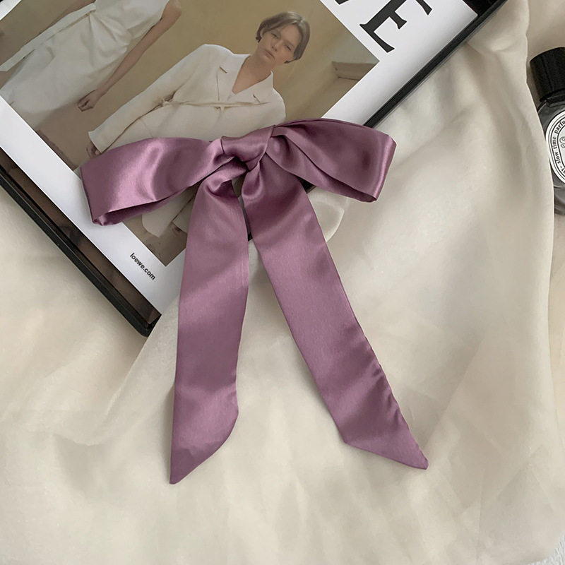 Pañuelo de seda de imitación, tira larga, sentido avanzado, nuevo estilo, color sólido, protección para el cuello, bufanda pequeña, bolsa atada, cinta para el cabello, diadema, cabello atado