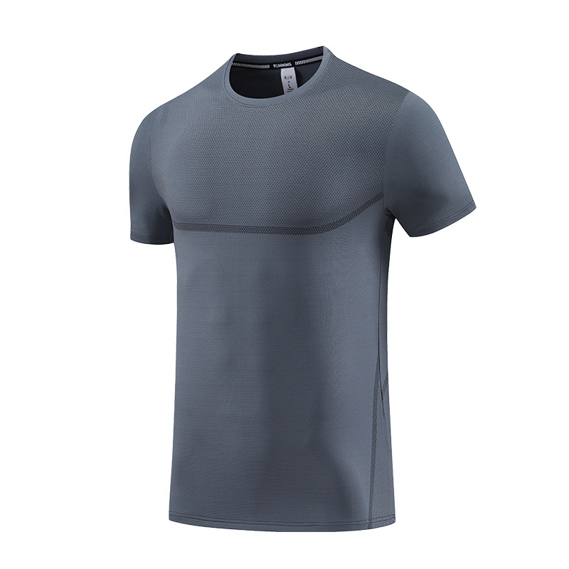 Camiseta deportiva de secado rápido personalizada transfronteriza de manga corta para hombre, camiseta de entrenamiento físico de seda de hielo holgada de verano transpirable para exteriores