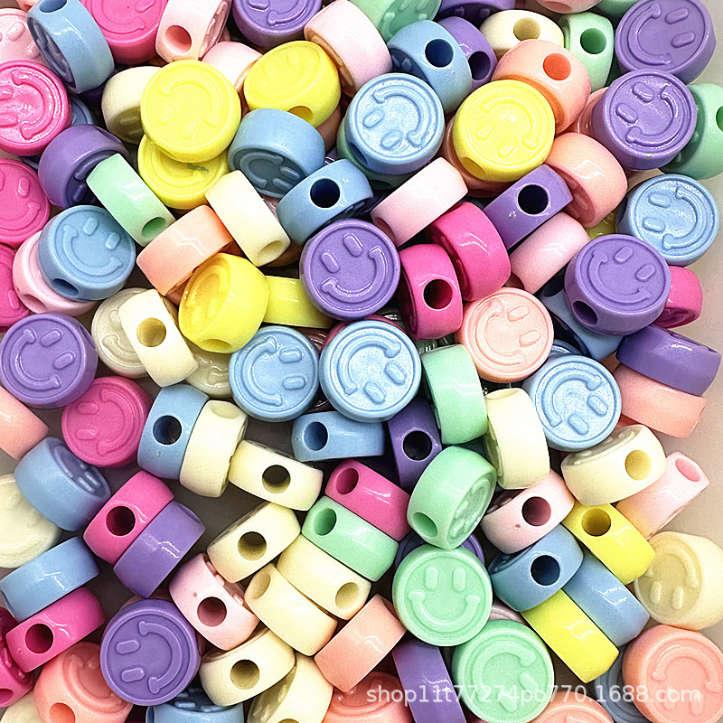 6-16 ミリメートル大穴ラウンドビーズマカロンカラーアクリルビーズ子供の DIY 手作りビーズ素材キャンディーカラーダスティングビーズ|undefined