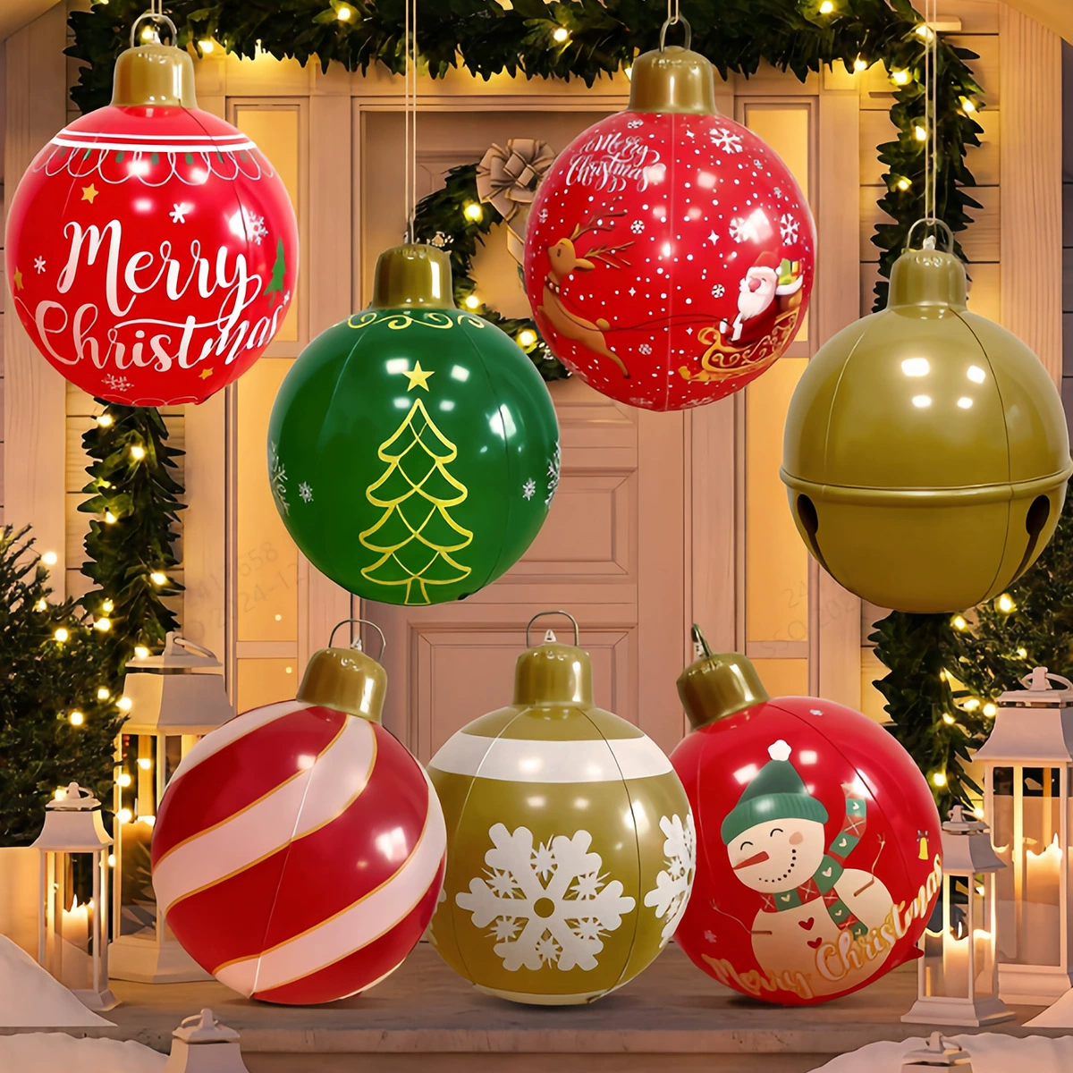 Трансграничный новый надувной рождественский шар экологически чистый ПВХ рождественская атмосфера на открытом воздухе праздничный орнамент игрушечный мяч