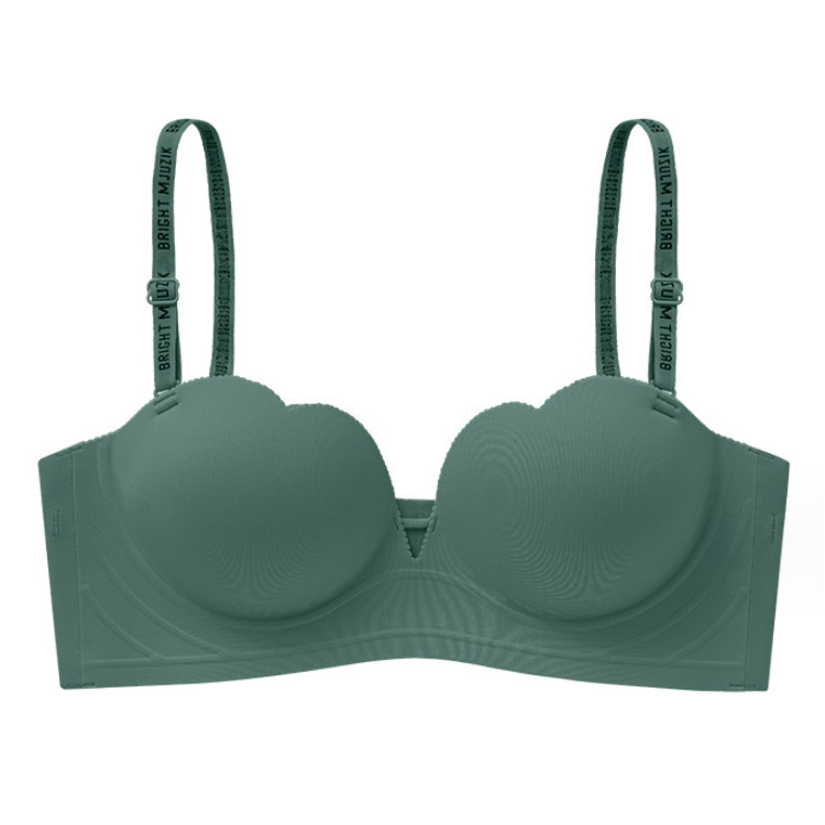 373 suave glutinoso engrosado de dibujos animados pecho anti-expansión externa ropa interior sin costuras cómodo inalámbrico pequeño pecho Sujetador push up ajustable