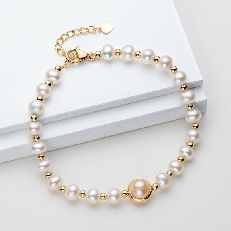 14K Gold-Plated Pearl Bracelet
