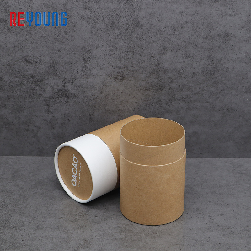 厂家直供烫金天地盖牛皮圆形纸罐 化妆品纸筒食品茶叶罐制定logo