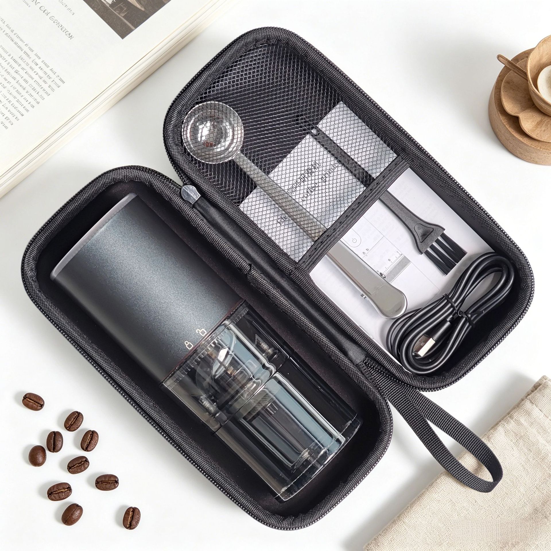 Molinillo de café eléctrico, molinillo de granos, molinillo de café en grano, molinillo totalmente automático, molinillo de café