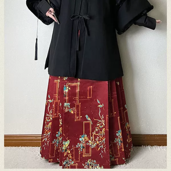 Single red horse skirt