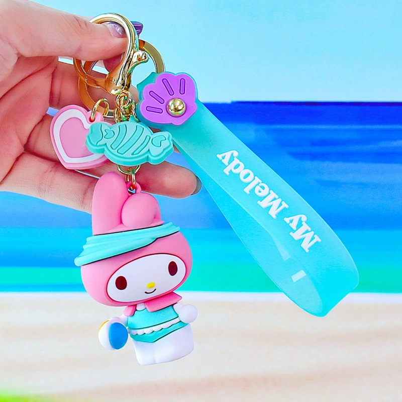Sanrio, оригинальный мультяшный брелок, для автомобильных ключей, подвеска, аксессуар, высококачественный стиль