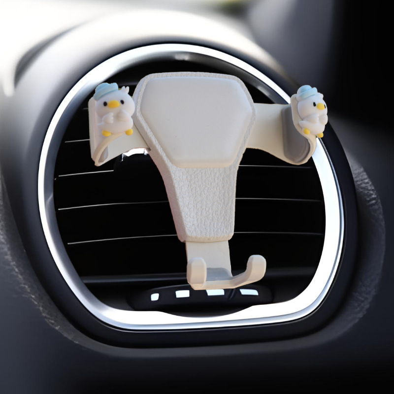 Clip de salida de aire de coche pequeño pato amarillo resina aromaterapia de coche perfume de coche adornos de dibujos animados accesorios de decoración suministros de coche