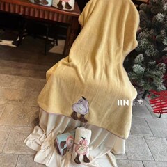 鸭梨バスタオルはシンプルで高級な厚手で柔らかい吸水家庭用ギフト商用サンゴベルベットタオルシャワーキャップセットタオル