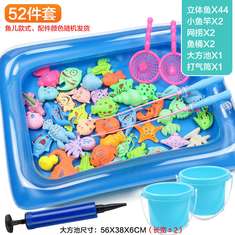 Juguetes de pesca para niños, juegos de agua magnética para niños, juguetes de pesca para niños, mercado nocturno cuadrado