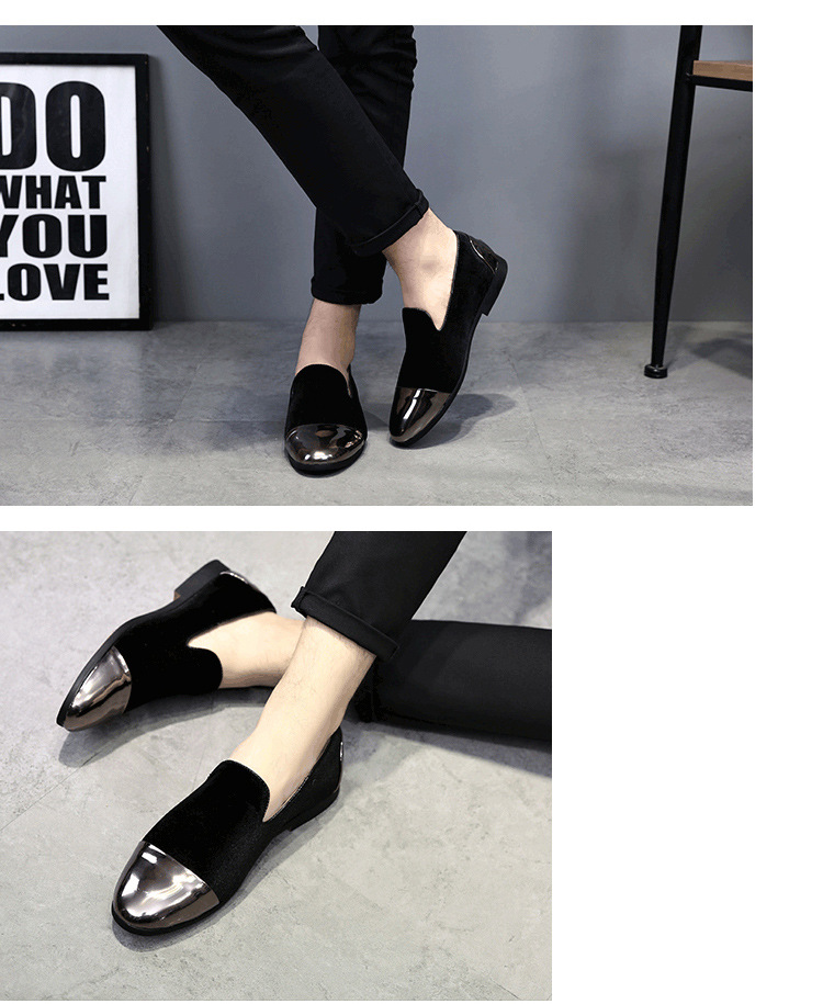 Suede single shoe peas plus size loafers_voghion.com