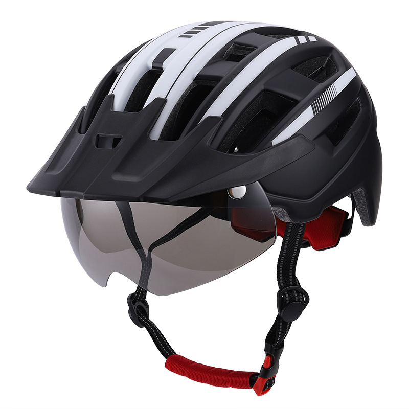 Gran ala de succión magnética gafas casco hombres y mujeres de montaña carretera bicicleta casco con carga USB Luz