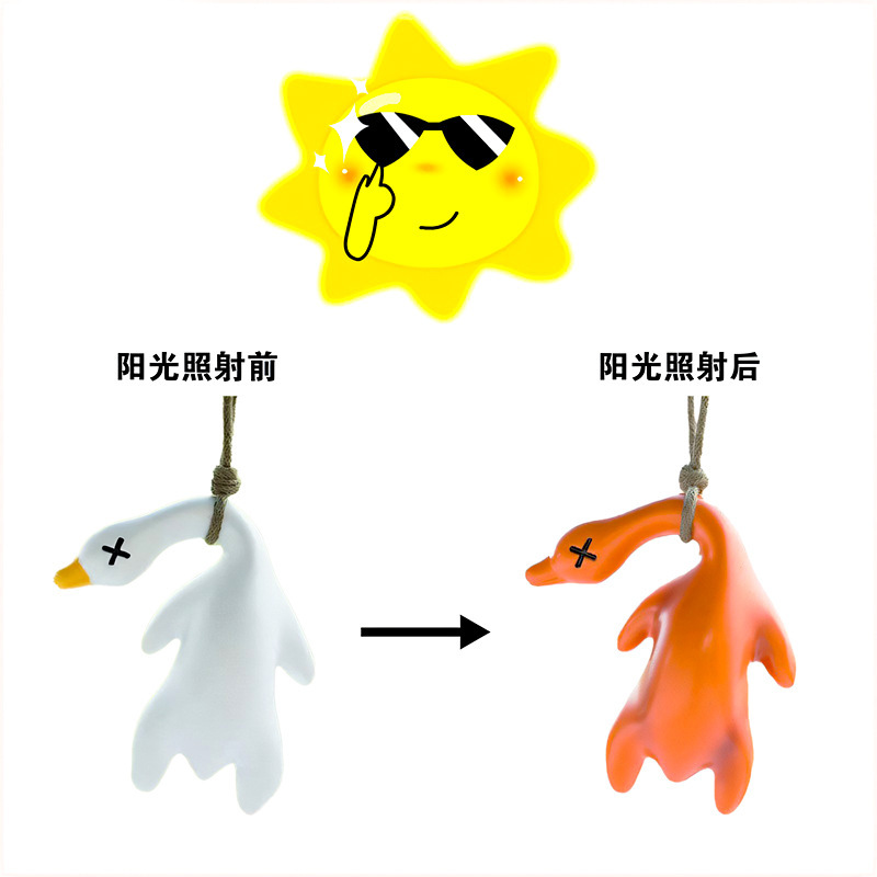 色が変わるローストダックカーペンダント、紫外線モニタリングカーペンダント、かわいいキーペンダント、バッグペンダント、ネットセレブペンダント|undefined