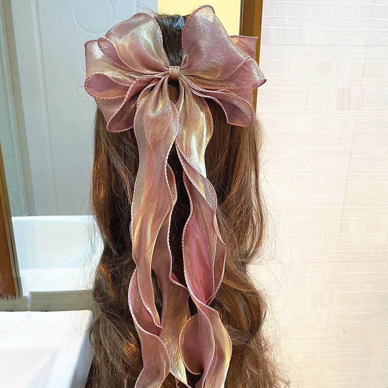 Super Fairy Japanese Mermaid Ji Ribbon Big Bow Hairpin Princess Lolita Headdress Hair Card Cap Flower Hanfu Hair Accessories