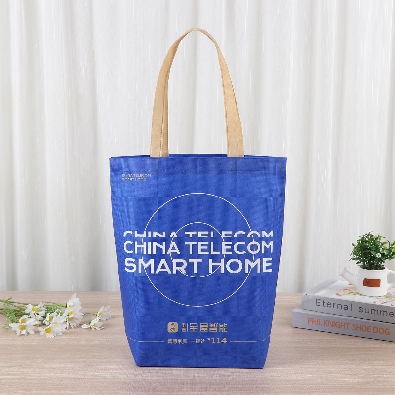 Bolsas de tela no tejida recubiertas de costura de automóvil productos digitales embalaje de regalos bolsas de mano azul fondo sin laterales bolsas de compras de ropa image 1