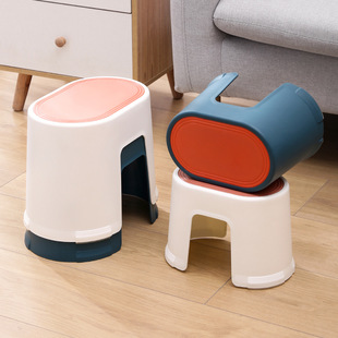 Japanese Style Bathroom Footstool Non-slip Toilet Stool Plastic Stool Thickened Shoe Changing Stool Children's Low Stool Square Stool Small Bench