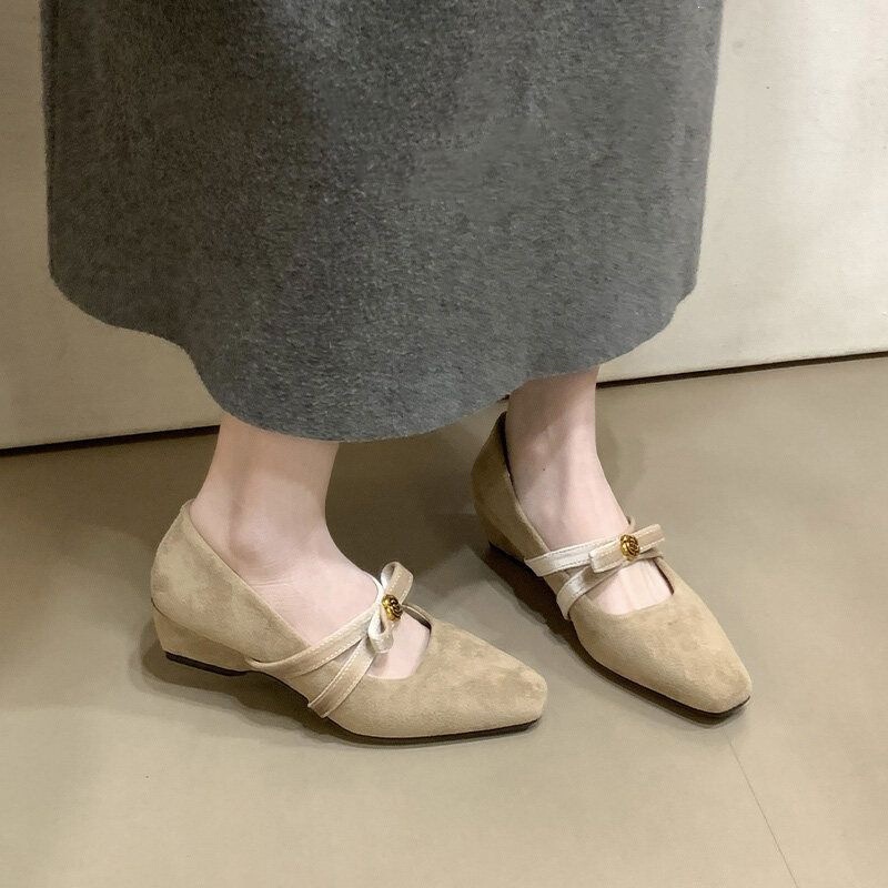 Gorgeous Camellia Bow Mary Jane Shoes for Women, Chunky Heel, French Style, Gentle Retro Single Shoes to Match Skirts, Women's Shoes