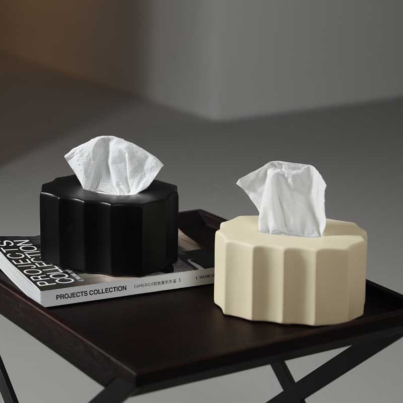 Caja de pañuelos de cerámica ins minimalista moderna, caja de dibujo para sala de estar, caja de papel de servilleta creativa, decoración de mesa, decoración
