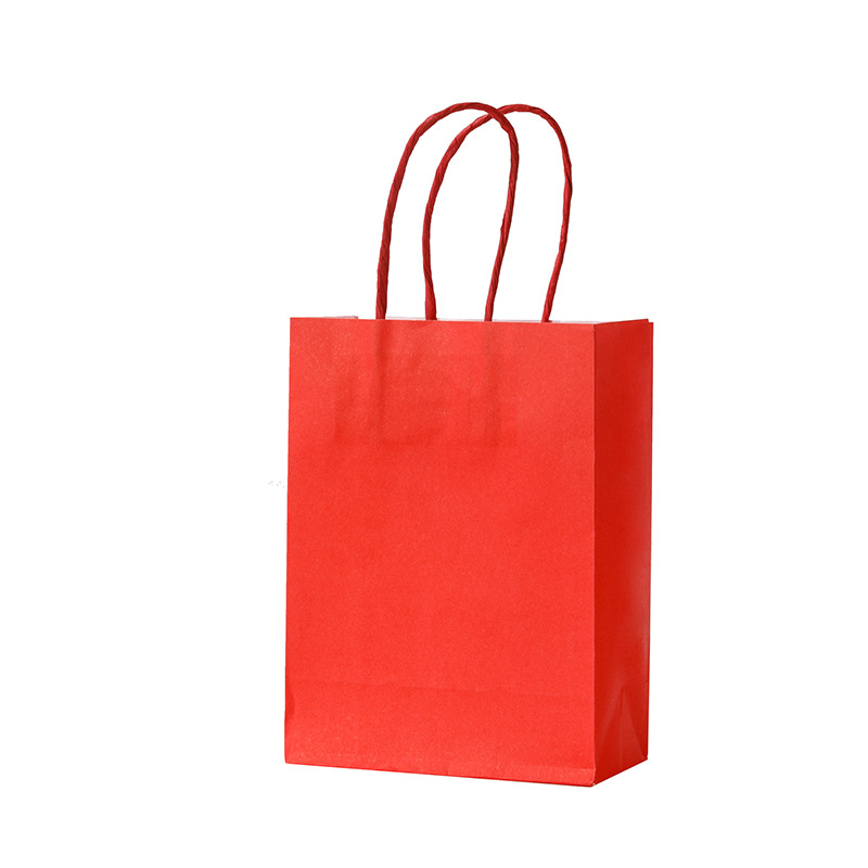 Mini bolsa de regalo portátil de color sólido de papel Kraft simple regalo de color caramelo compras bolsa de papel de embalaje universal