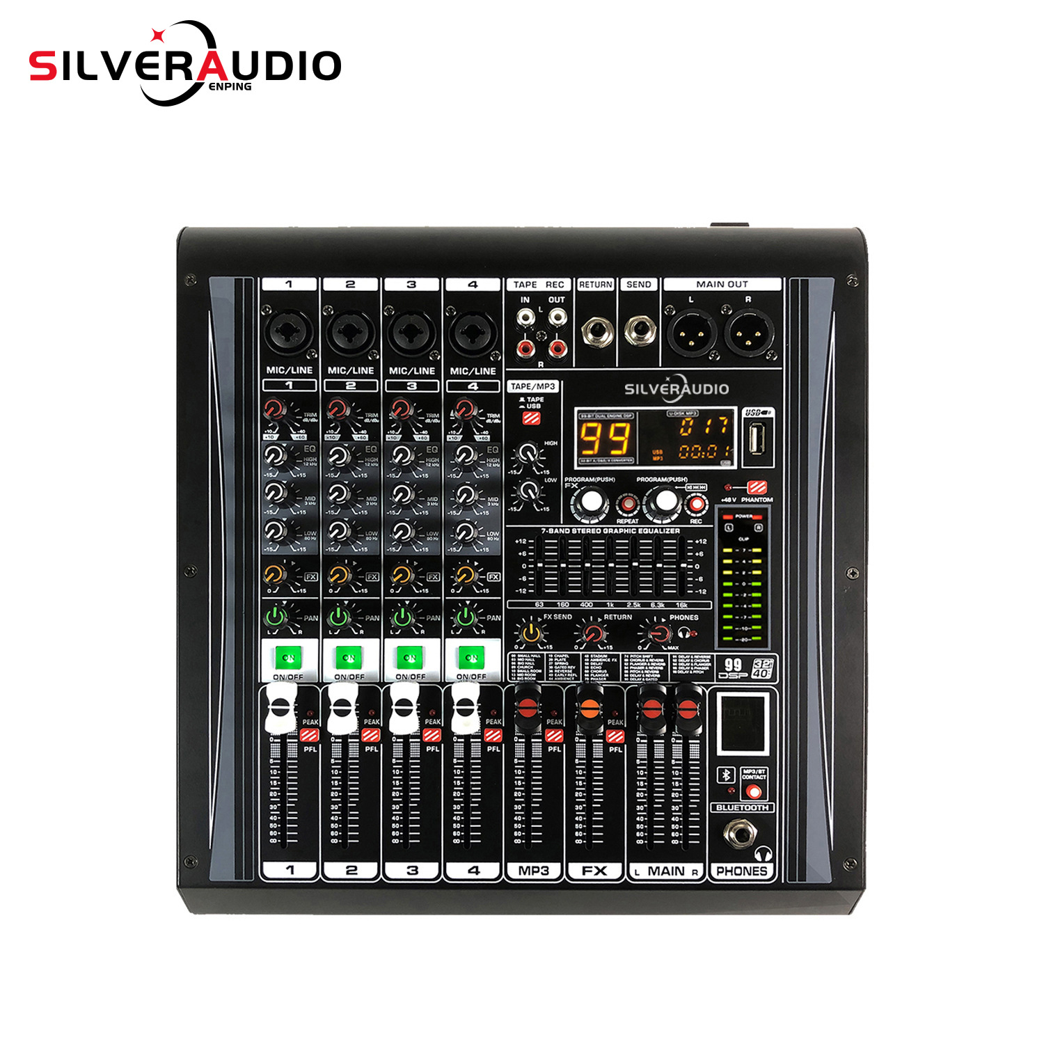 GAX-ER402 专业四通道蓝牙功放调音台 舞台演出户外大功率调音台