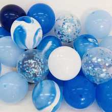 蓝色系哑光乳胶气球儿童生日装饰店庆幼儿园国庆活动拱门场景布置