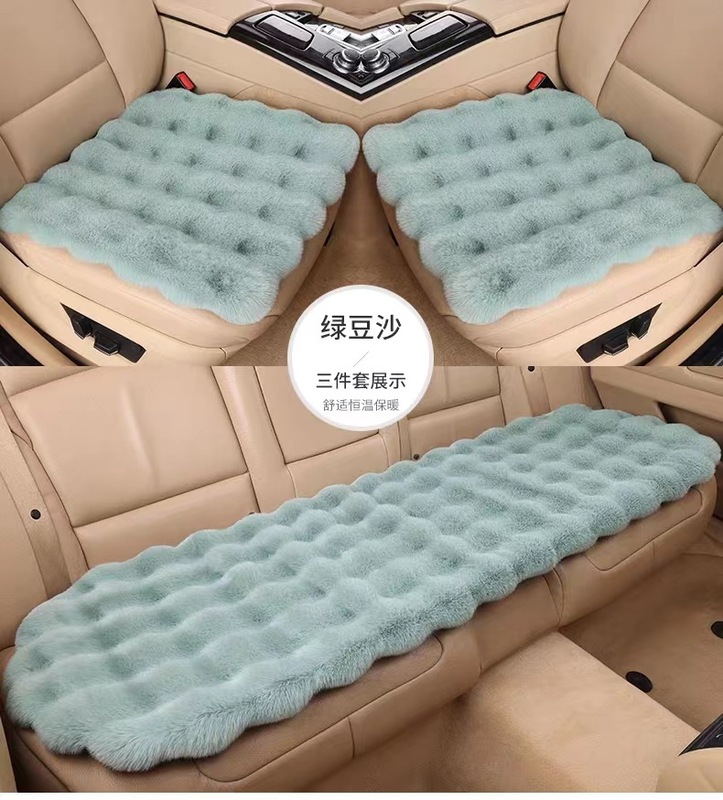 車のクッション冬のウサギのぬいぐるみの背もたれのない3つのセットinsネットの赤い厚さの冬のシングルピースの短いぬいぐるみのクッション|undefined