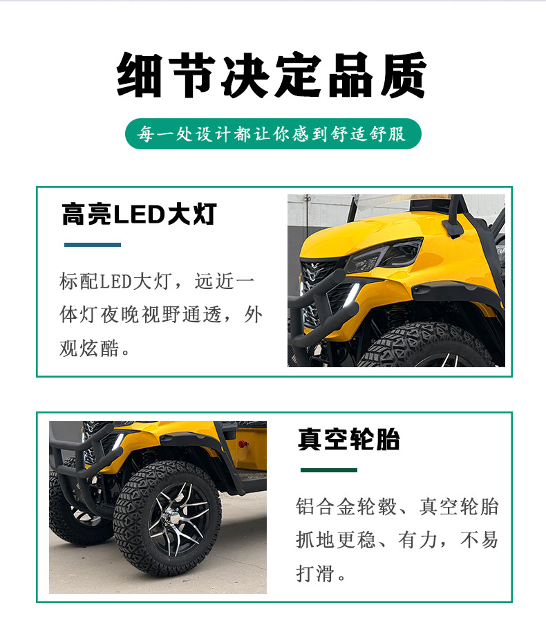 Electric Golf Cart 2 Seats with Cargo Bucket Tourist Attraction Hotel Park Shuttle Off-Road Golf Cart