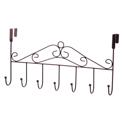 Bolstered door hook iron wrought iron nail-free European invisible metal hanger back-mounted hanger hook S-type 7 hooks new