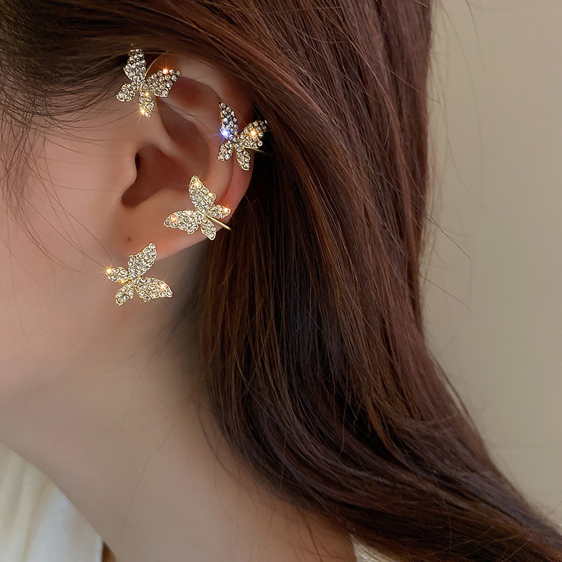 Fashion Rhinestone Butterfly Earrings Alloy Earrings Female display picture 3