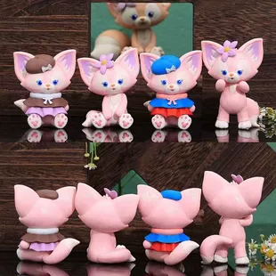 Фигурки розовых лисичек 4 вида PVC