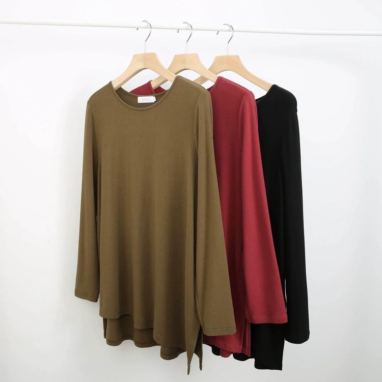 Xianlixiu 2024, новинка весны, женская одежда больших размеров, толстый мм, простой, однотонный, с индивидуальным разрезом, элегантный универсальный трикотаж