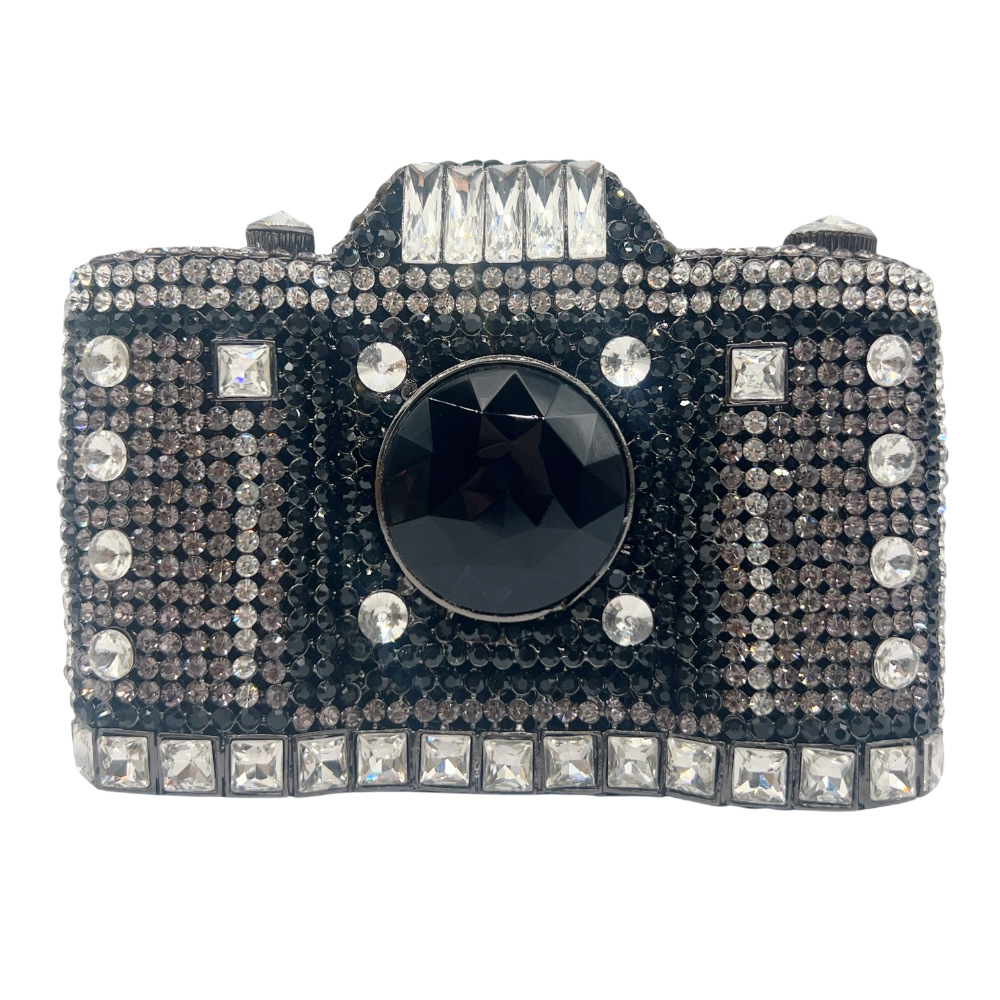 Cameracrystaleveningbag cámara transfronteriza diamantes bolsas de cena de fiesta de mano bolsa de mujer hebilla magnética dura