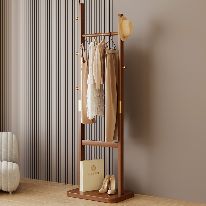 Percha de ropa simple para el hogar, piso de madera no sólida, percha de ropa para alquiler de dormitorios, nuevo tipo de percha de ropa para casa