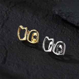 Cross-border New Hollow-out Design Brackets Middle East Local Heroes Teeth Copper Inlaid Zirconium Cool Gold Teeth Hip-hop All-match Accessories