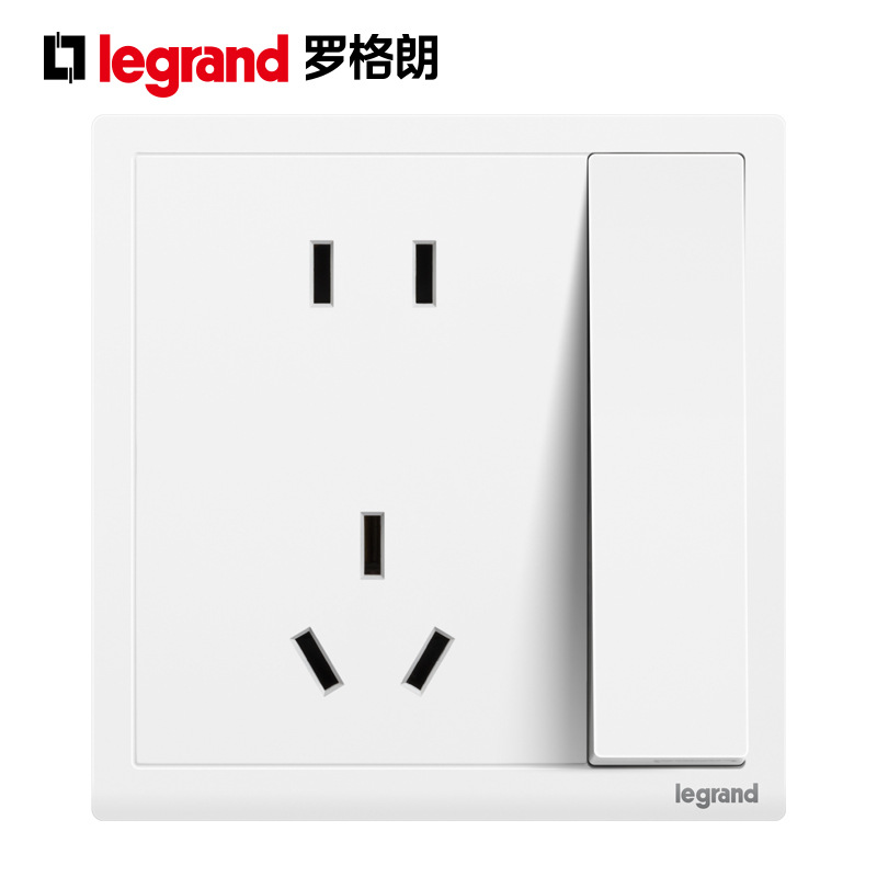 legrand罗格朗开关插座朗淳S玉兰白带双控开关二三插一开双控五孔