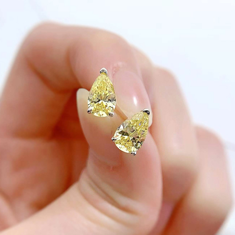 Women'S Gender 1 Pair 925 Sterling Silver Artificial Diamond Water Droplets Ear Studs