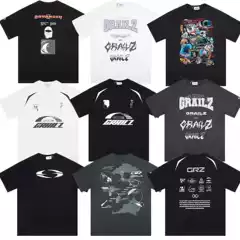 LIFE GRAILZ VIBE Streetwear American Style Summer Loose Fit Unisex Pure Cotton Short Sleeve T-Shirt for Men and Women Ins