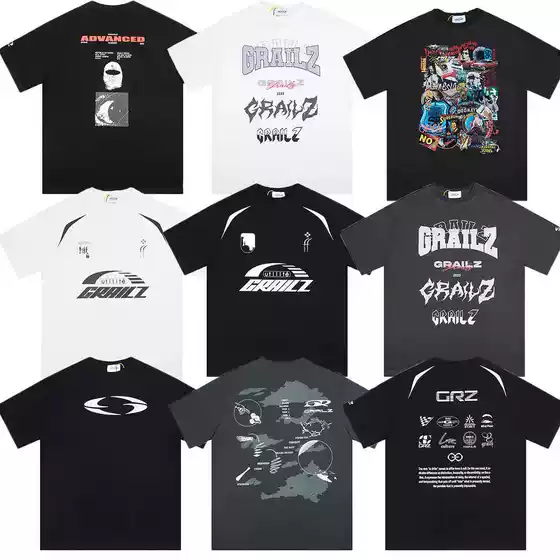 LIFE GRAILZ VIBE Streetwear American Style Summer Loose Fit Unisex Pure Cotton Short Sleeve T-Shirt for Men and Women Ins