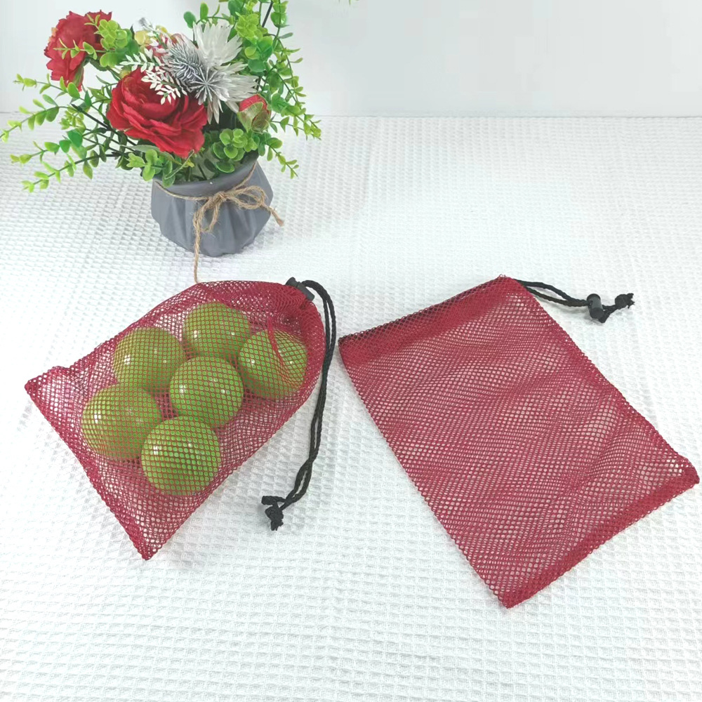 En stock al por mayor bolsa de malla de poliéster con cordón bolsa de tenis de mesa bolsa de baloncesto bolsa de malla de voleibol bolsa de almacenamiento