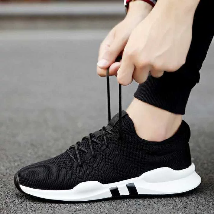 Мужская весенне-летняя обувь, спортивные черные носки для отдыха, обувь, корейский стиль, для бега