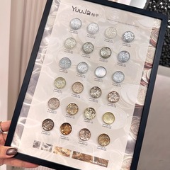 グレープフルーツ甲の新製品24色の金持ちのスパンコールのネイルアートの爆発と金銀のレーザーの大きいスパンコールの超フラッシュのプラチナのゴム